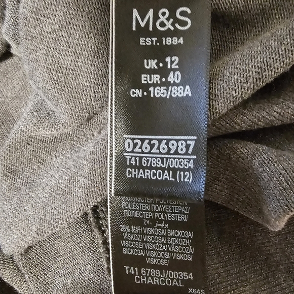 Super Soft and Lightweight M&S Collection Faux Wrap Style Top in Grey - Picture 5 of 9